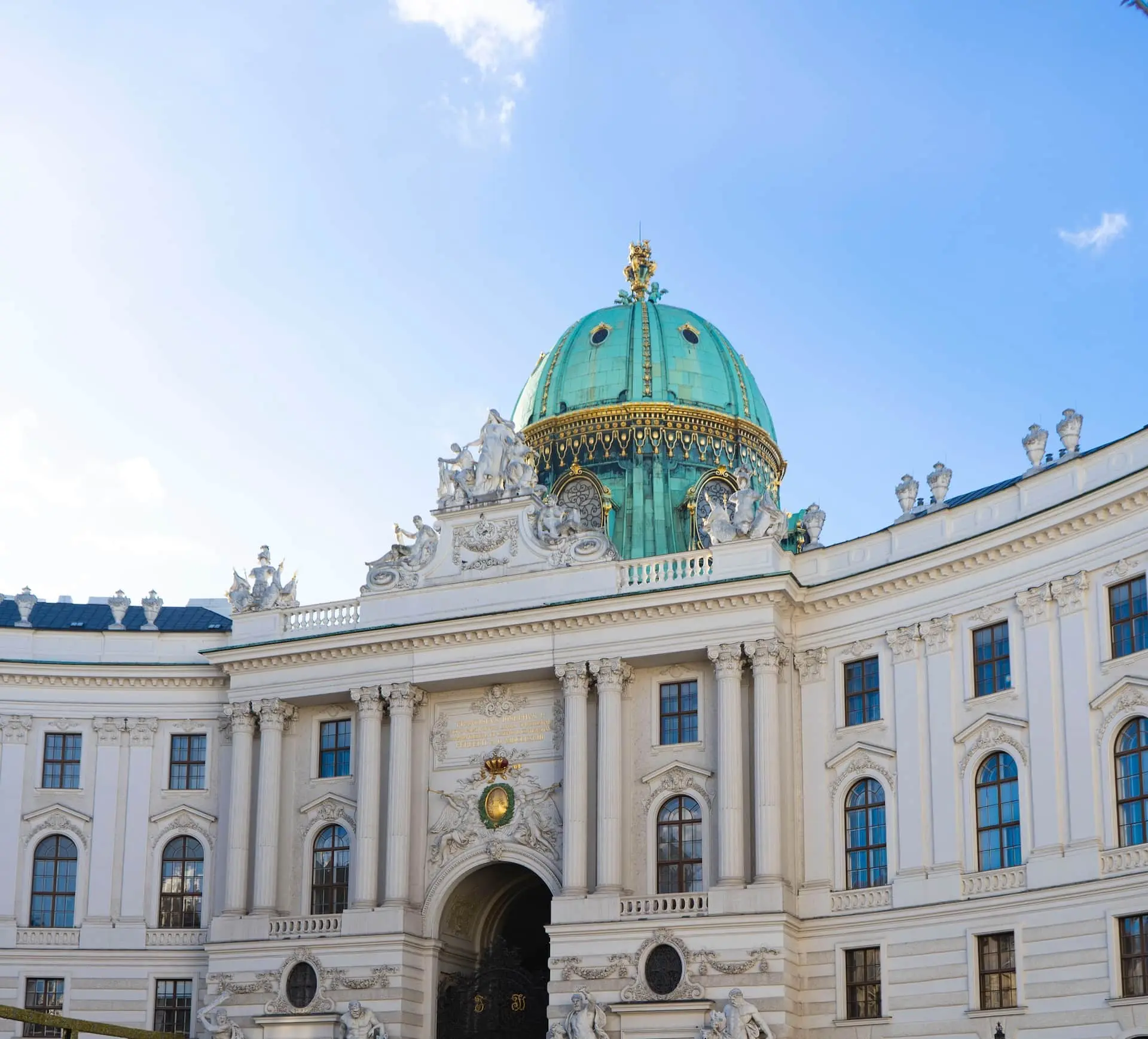 The colorful dome of Hofburg Palace.