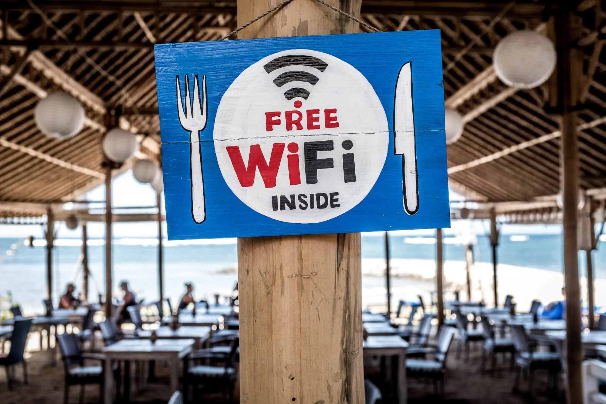 Be cautious when working on free public Wi-Fi. Free doesn