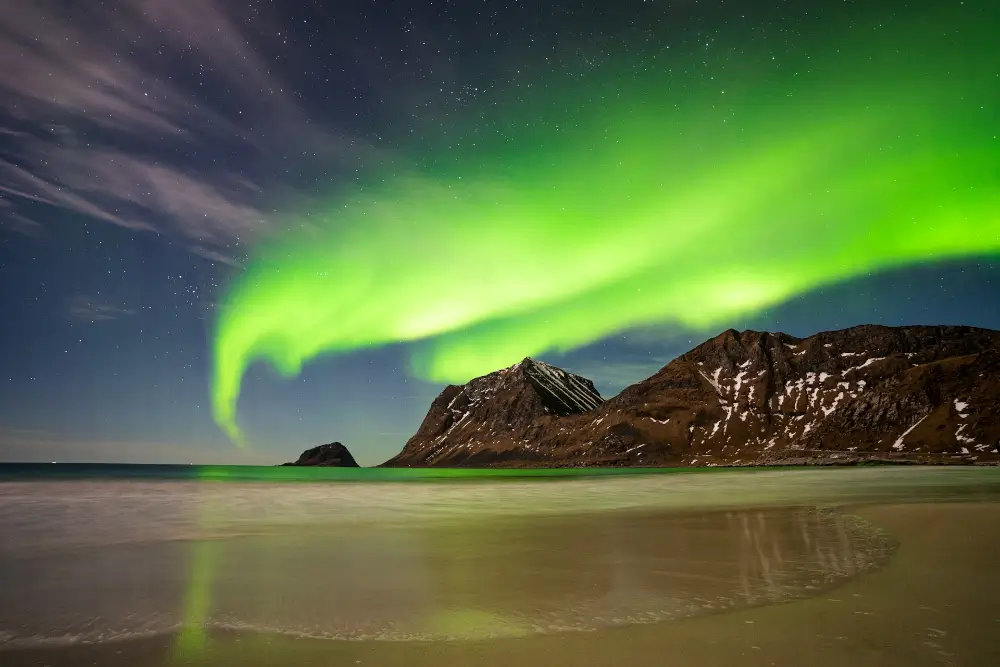 Northern Lights at Haukland Beach, the perfect combination.