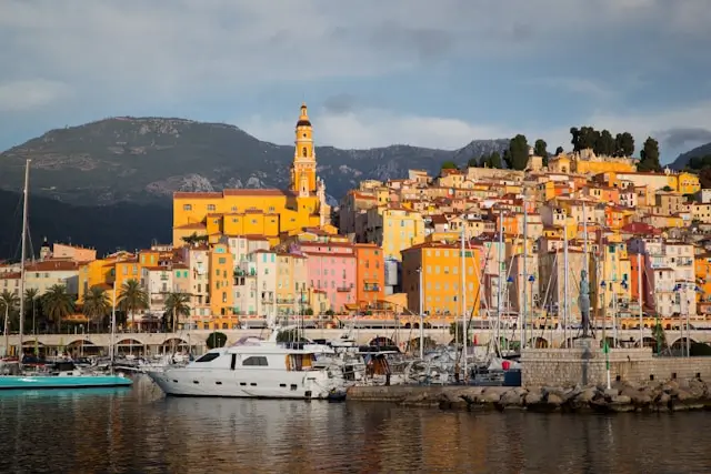 Colorful view of the town of Menton.