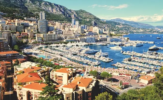 Impressive view of Monaco harbor.