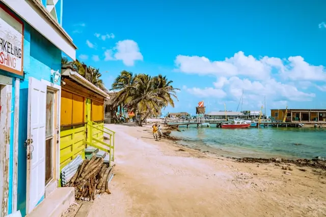 View of the beach at Ambergris Caye.