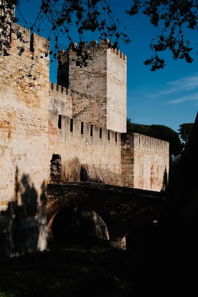 Entrance to São Jorge castle with bridge.