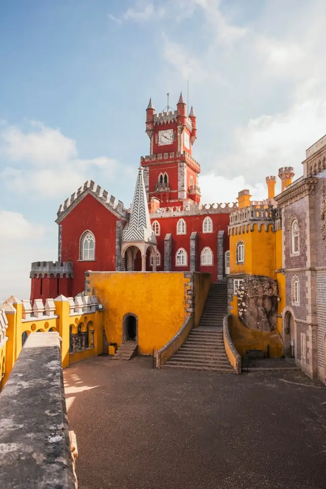 The colourful Pena palace.