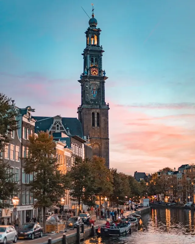 Clock tower in Westerkerk, a must-see during your 3 days in Amsterdam.