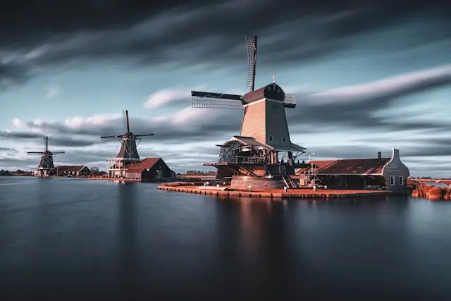 Zaanse Schans is famous for its amazing windmills.