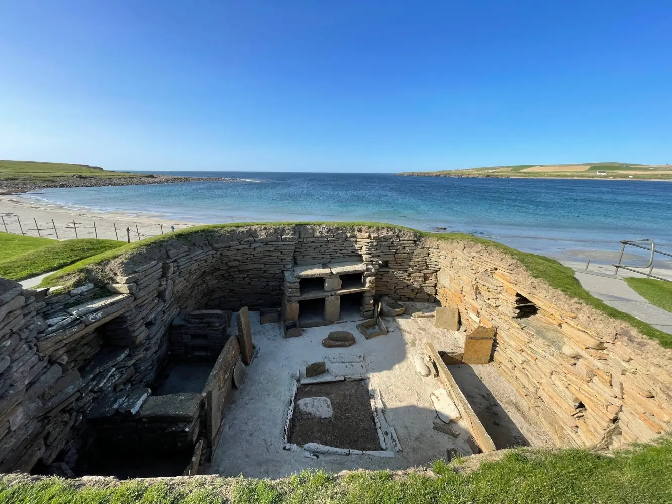 Prehistoric site of Skara Brae, a must-see places in scotland.