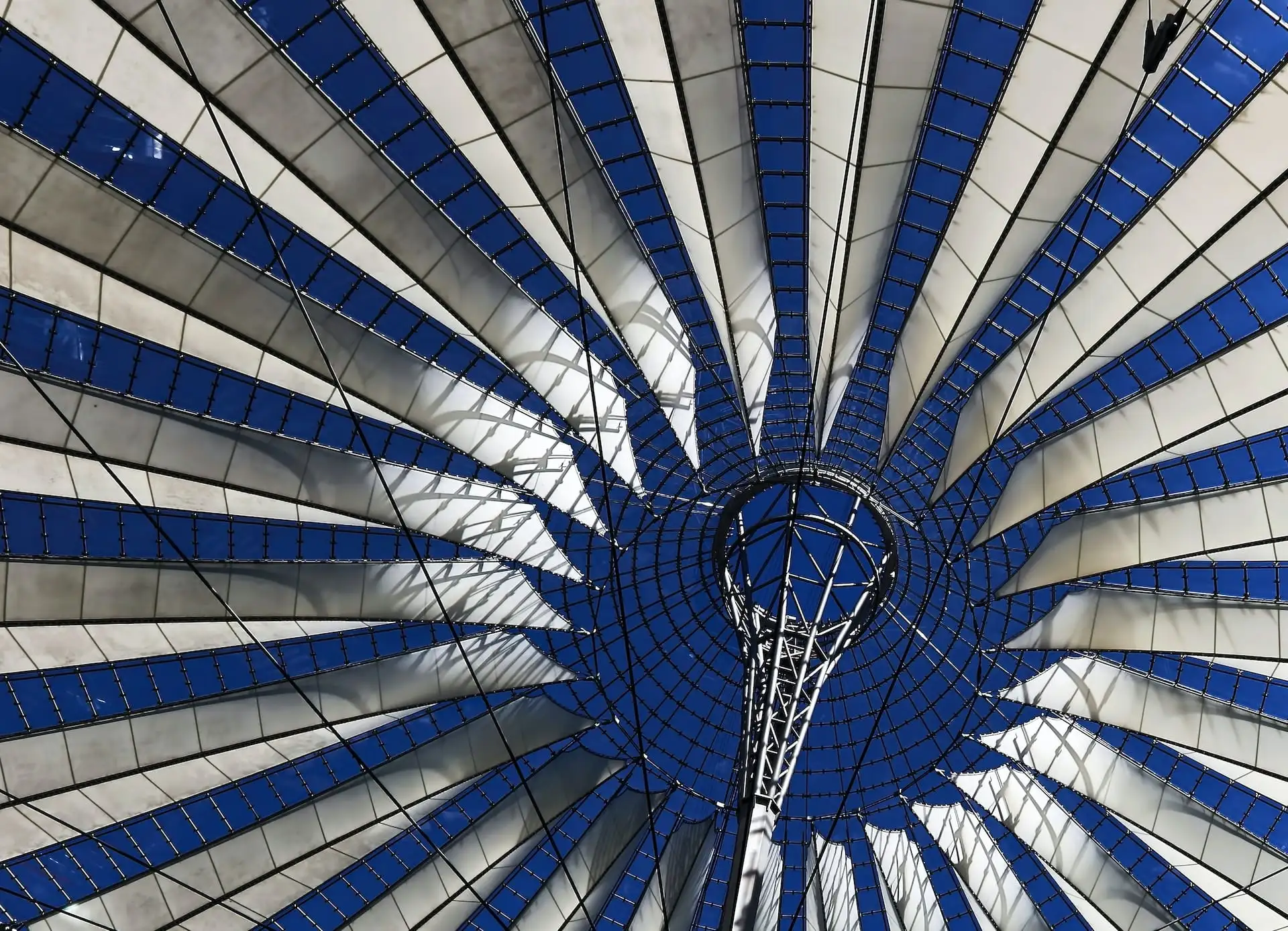 The captivating roof of the Sony Center.