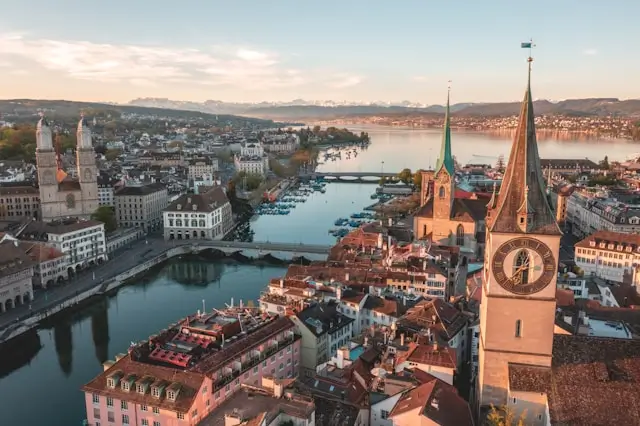 Aerial view of Zurich